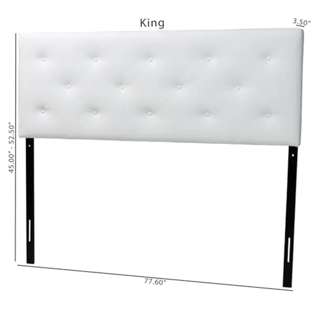 Baxton Studio Baltimore Modern and Contemporary King White Faux Leather Upholstered Headboard