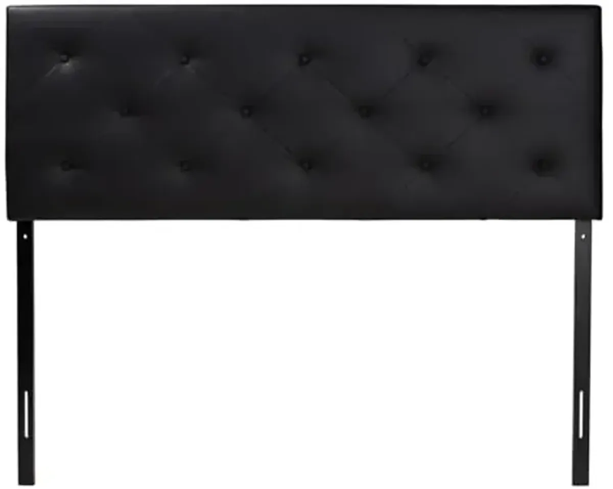 Baxton Studio Baltimore Modern and Contemporary King Black Faux Leather Upholstered Headboard