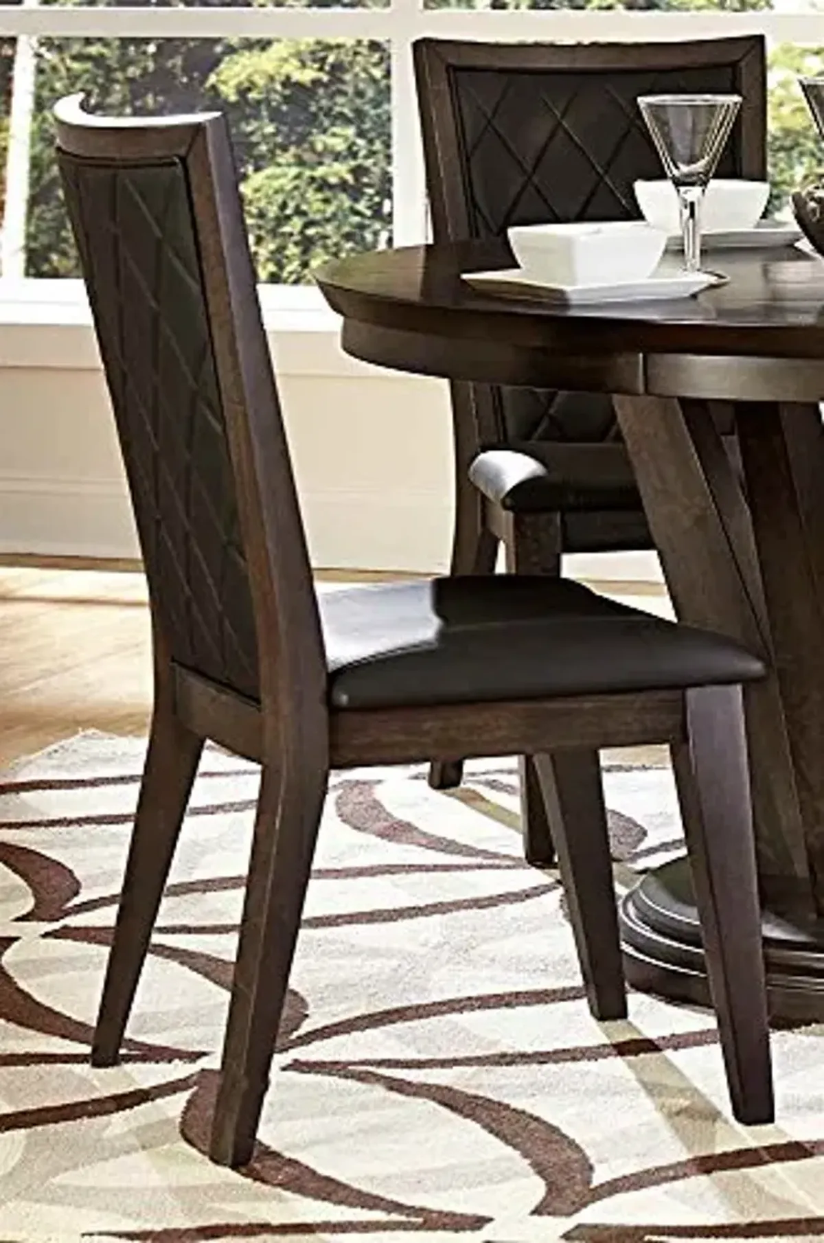 Side Chair in Dark Walnut Finish - Set of 2