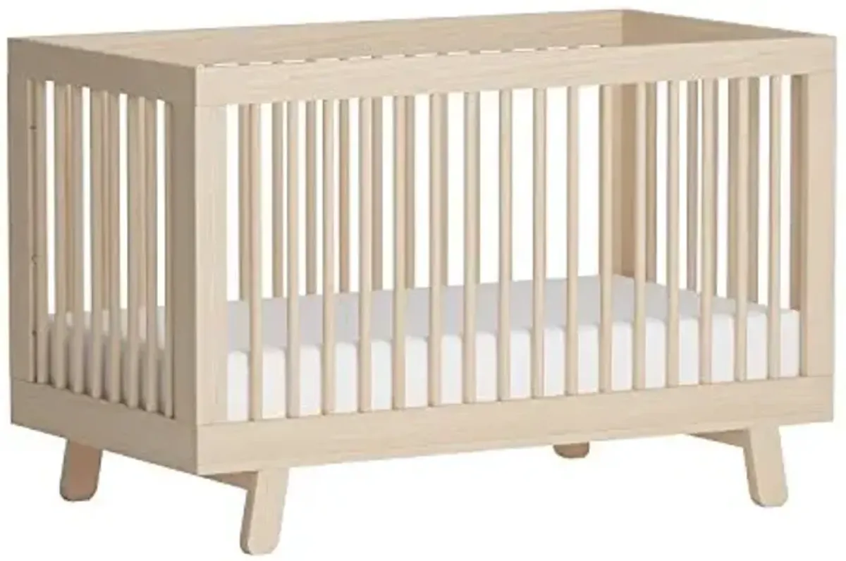 Babyletto Hudson 3-in-1 Convertible Baby Crib - GREENGUARD Gold Certified - Convertible Crib to Toddler Bed and Daybed - Baby Bed with 4 Adjustable Heights - Wooden Crib - Washed Natural