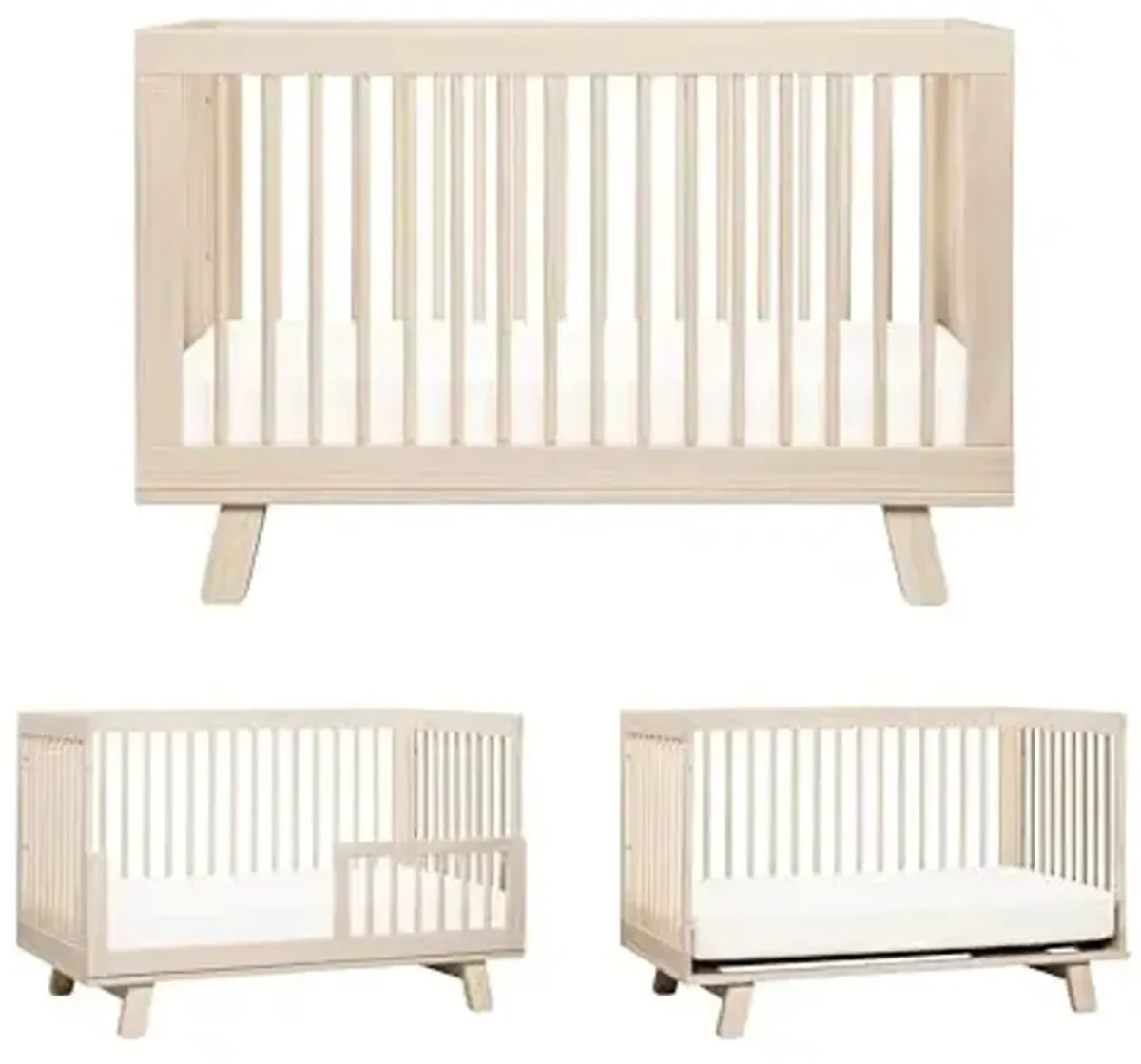 Babyletto Hudson 3-in-1 Convertible Baby Crib - GREENGUARD Gold Certified - Convertible Crib to Toddler Bed and Daybed - Baby Bed with 4 Adjustable Heights - Wooden Crib - Washed Natural
