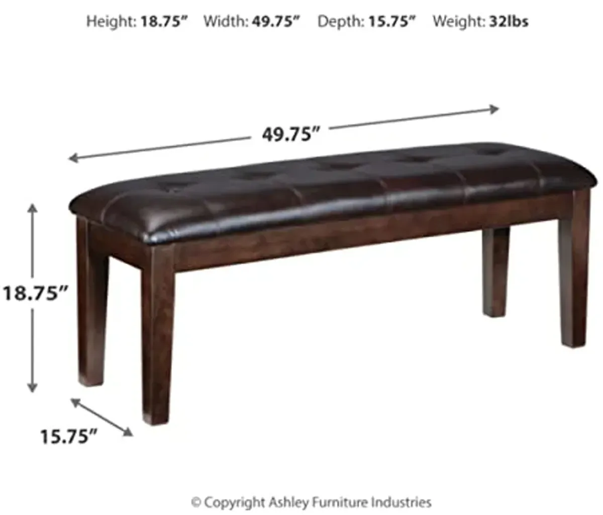 Signature Design by Ashley Haddigan Traditional Upholstered Dining Room Bench, Dark Brown