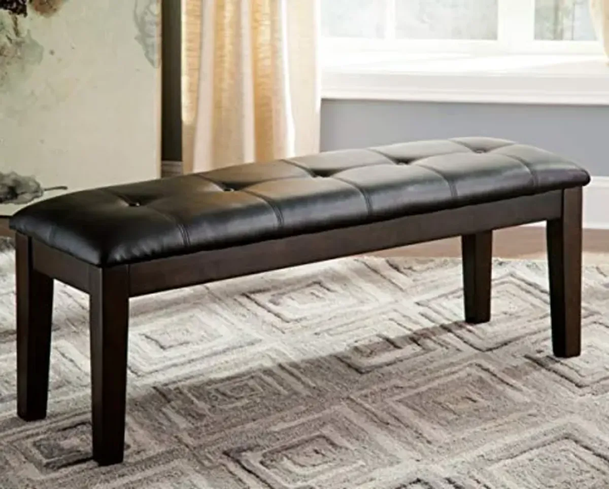 Signature Design by Ashley Haddigan Traditional Upholstered Dining Room Bench, Dark Brown