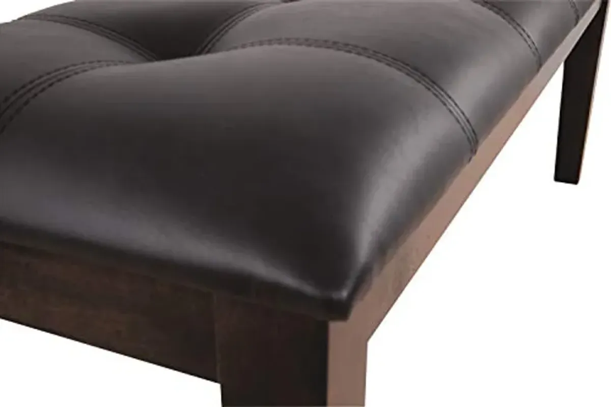 Signature Design by Ashley Haddigan Traditional Upholstered Dining Room Bench, Dark Brown