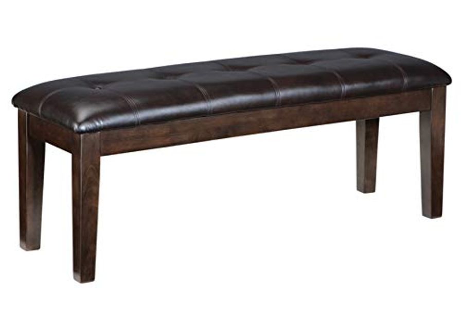 Signature Design by Ashley Haddigan Traditional Upholstered Dining Room Bench, Dark Brown