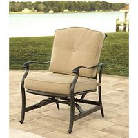 Hanover SUMMRNGHT5PCTAN Summer Night 5 Piece Fire Pit Conversation Set with Natural Oat Cushions Outdoor Furniture, Tan