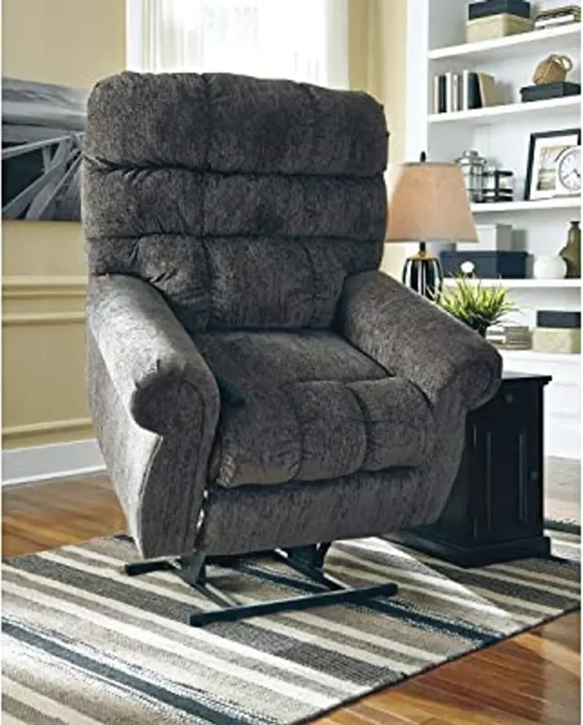 Signature Design by Ashley Ernestine Power Lift Adjustable Recliner for Elderly, Gray