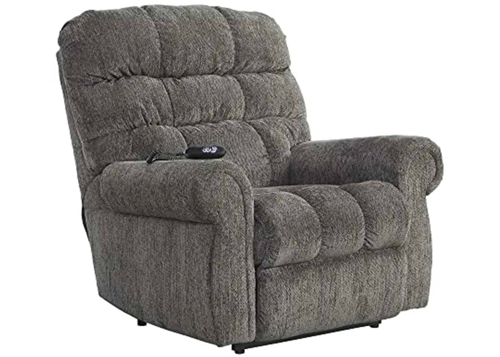 Signature Design by Ashley Ernestine Power Lift Adjustable Recliner for Elderly, Gray