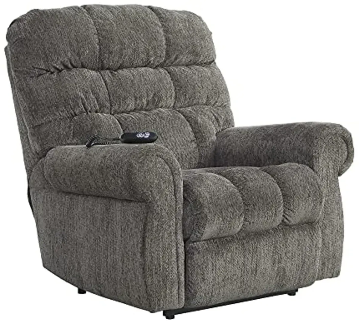 Signature Design by Ashley Ernestine Power Lift Adjustable Recliner for Elderly, Gray