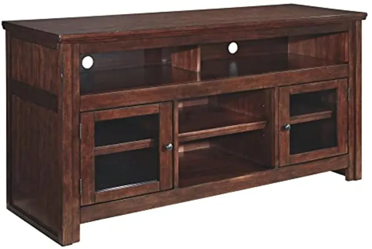 Signature Design by Ashley Harpan Traditional TV Stand Fits TVs up to 58", Adjustable Shelf and 2 Cabinets For Storage, Brown