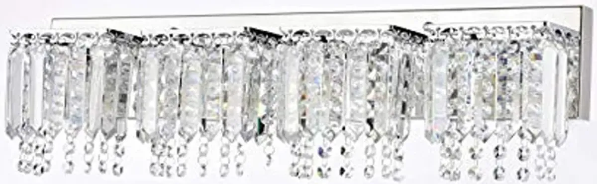 Jojospring Evelyn 4-Light Chrome Finish Crystal Strand Wall Sconce