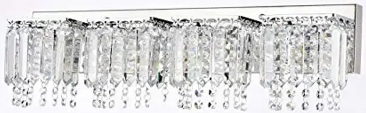 Jojospring Evelyn 4-Light Chrome Finish Crystal Strand Wall Sconce