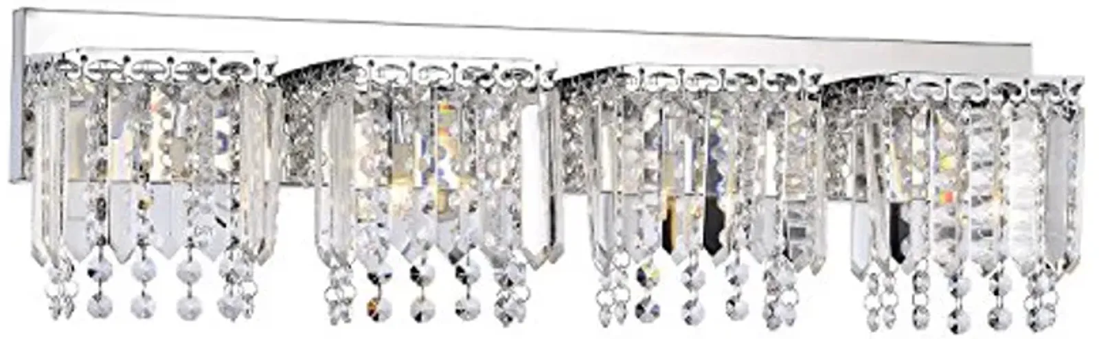 Jojospring Evelyn 4-Light Chrome Finish Crystal Strand Wall Sconce