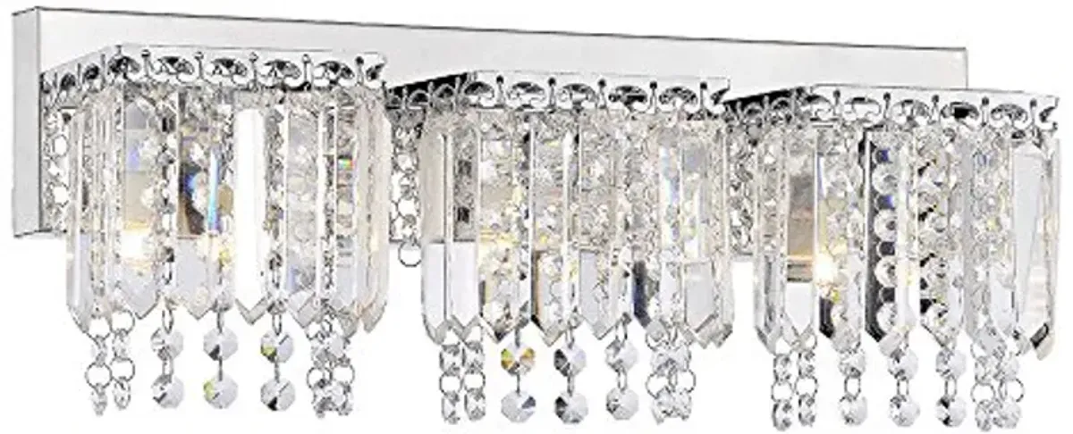 Evelyn 3-Light Crystal Strand Wall Sconce in Chrome Finish