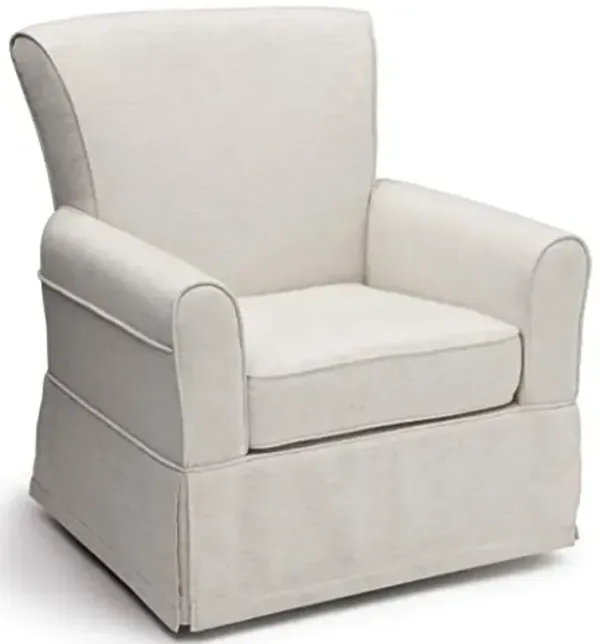 Delta Children Upholstered Glider Swivel Rocker Chair, Sand