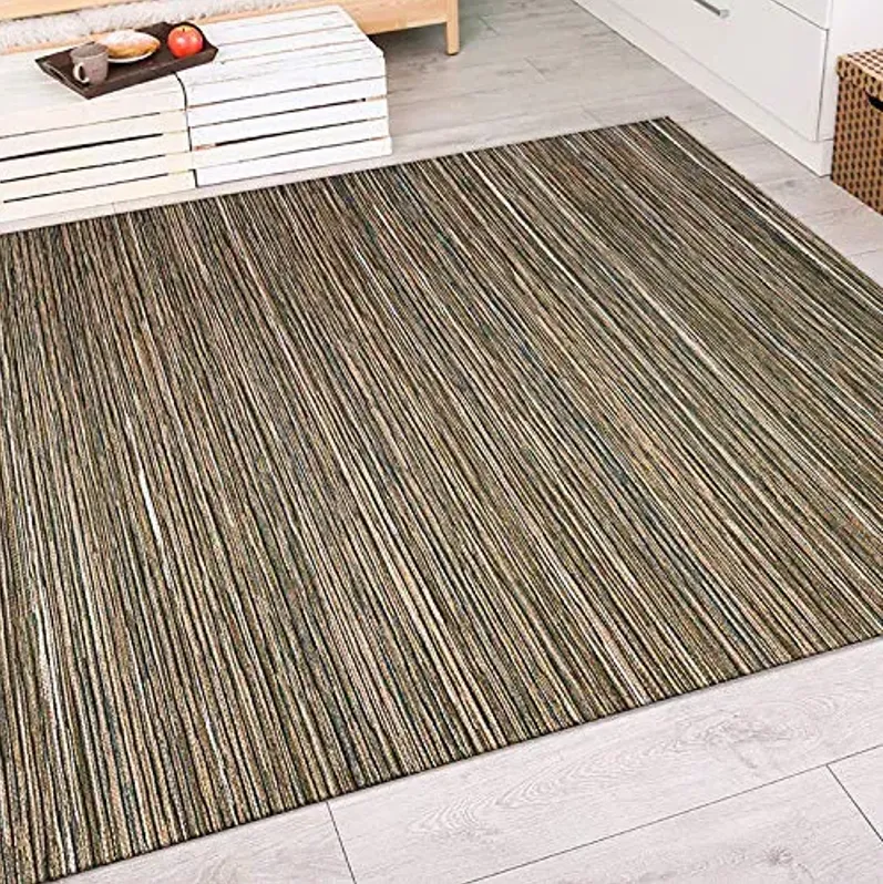 Couristan Cape Outdoor Area Rug - Hinsdale 7'10" x 10'9" in Brown and Ivory, Durable, Hose Washable, Flatwoven Floor Covering for Patio, Mudroom Or Kitchen Decor