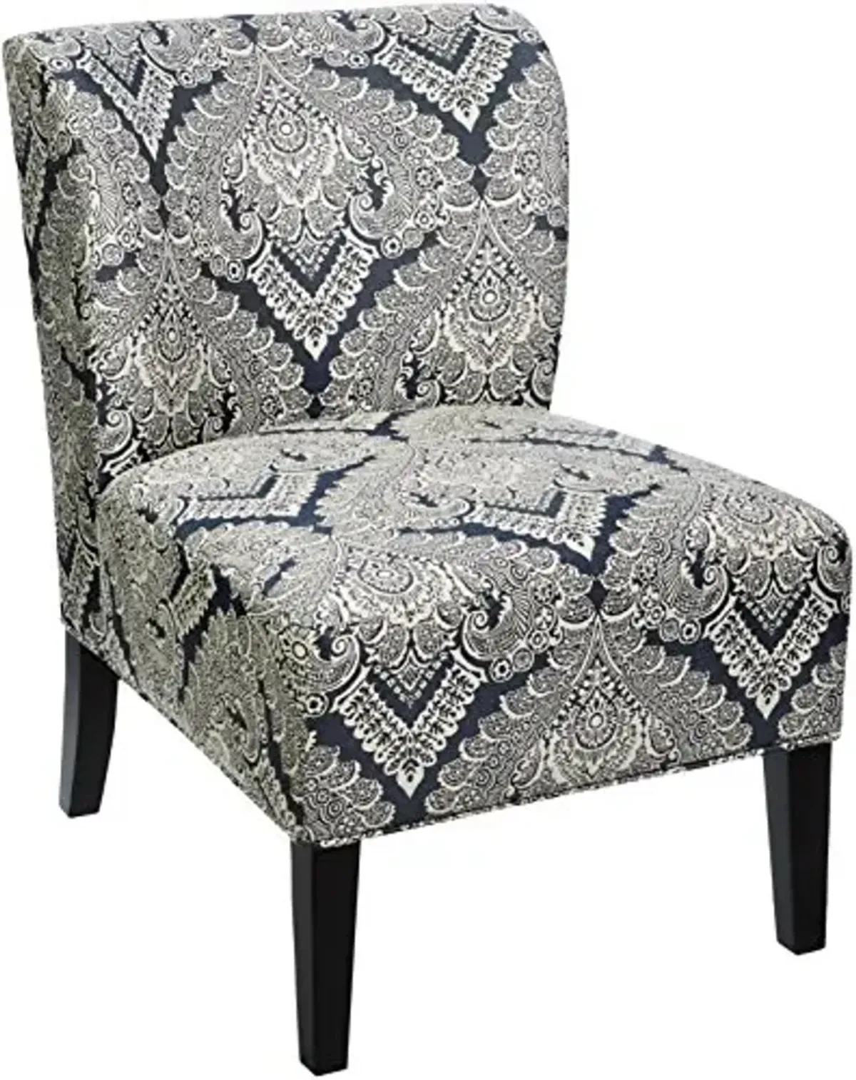 Signature Design by Ashley Honnally Modern Medallion Pattern Accent Chair, Blue & Ivory