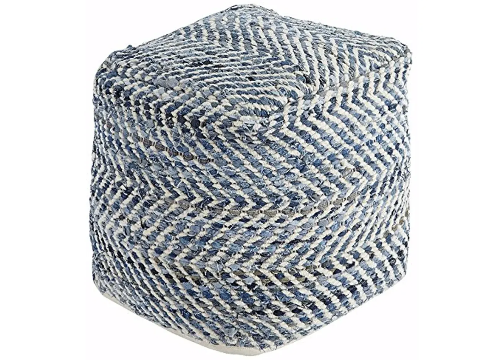 Signature Design by Ashley A1000445 Pouf, Blue & White