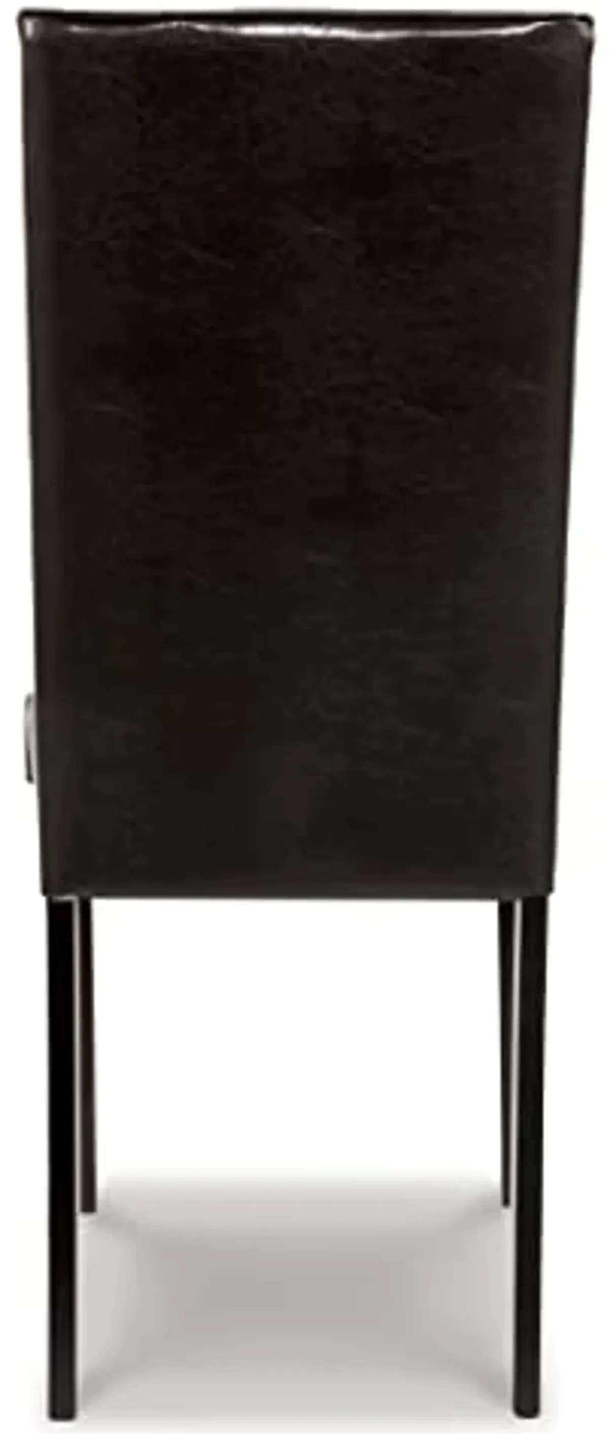 Signature Design by Ashley Kimonte Modern 19" Faux Leather Upholstered Armless Dining Chair, 2 Count, Dark Brown