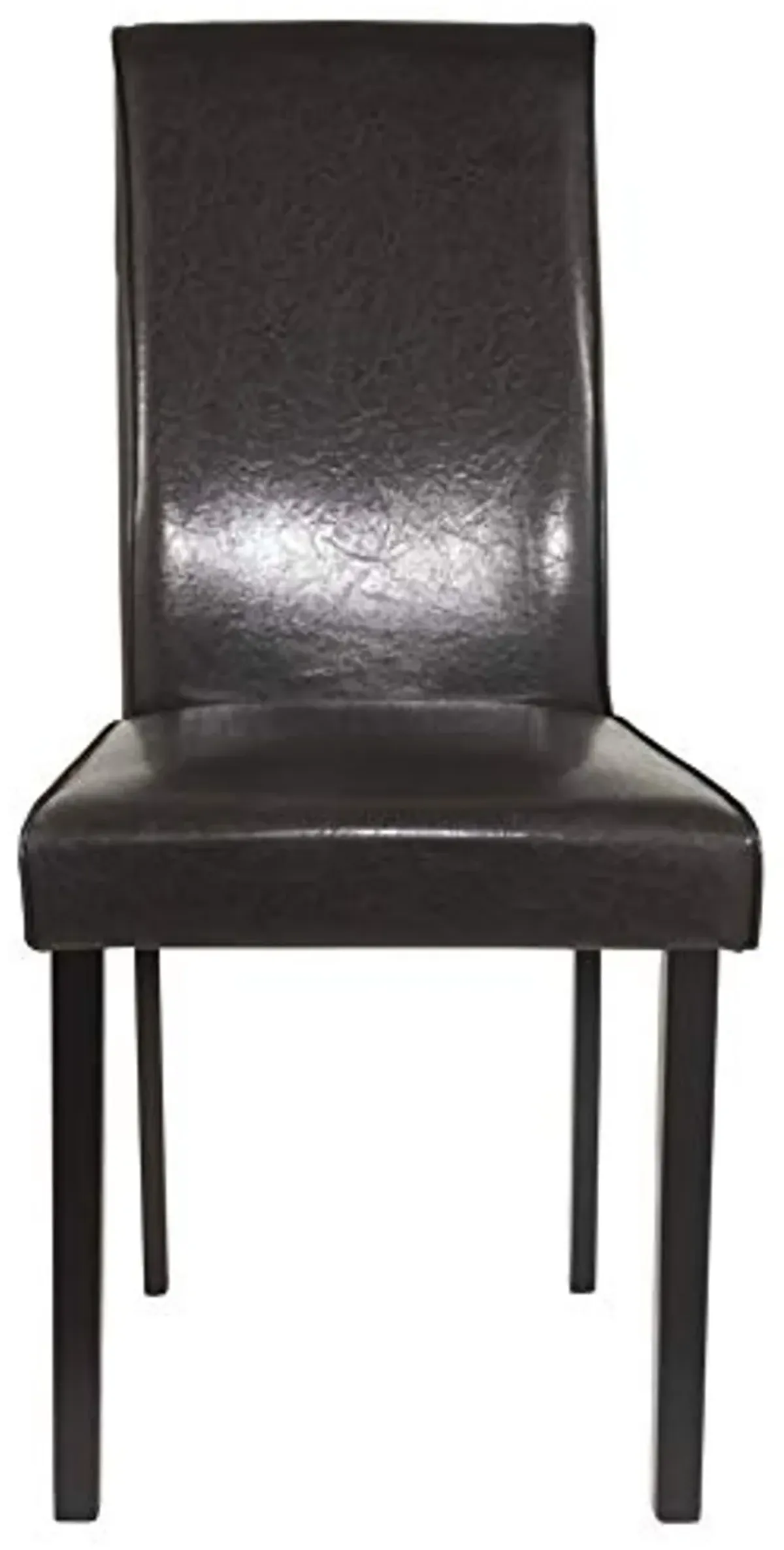 Signature Design by Ashley Kimonte Modern 19" Faux Leather Upholstered Armless Dining Chair, 2 Count, Dark Brown