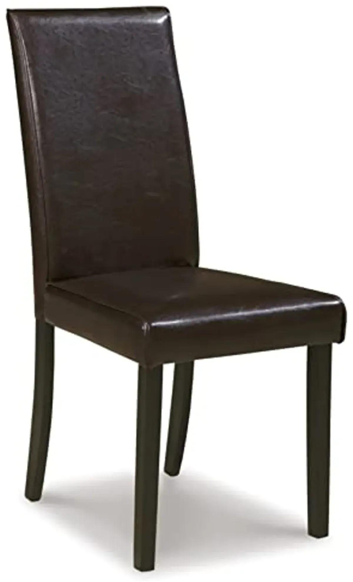 Signature Design by Ashley Kimonte Modern 19" Faux Leather Upholstered Armless Dining Chair, 2 Count, Dark Brown