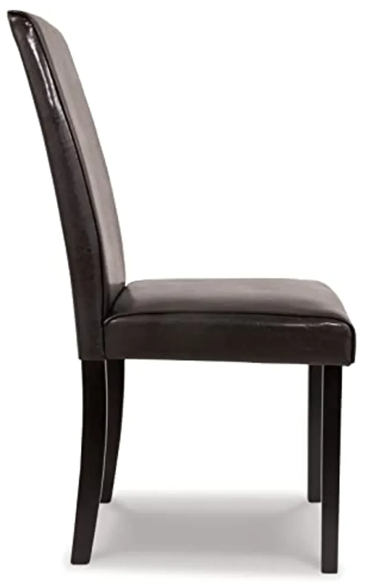 Signature Design by Ashley Kimonte Modern 19" Faux Leather Upholstered Armless Dining Chair, 2 Count, Dark Brown