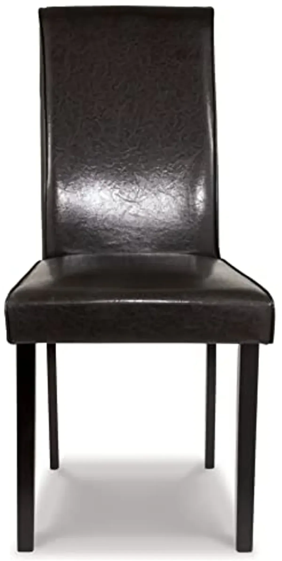 Signature Design by Ashley Kimonte Modern 19" Faux Leather Upholstered Armless Dining Chair, 2 Count, Dark Brown