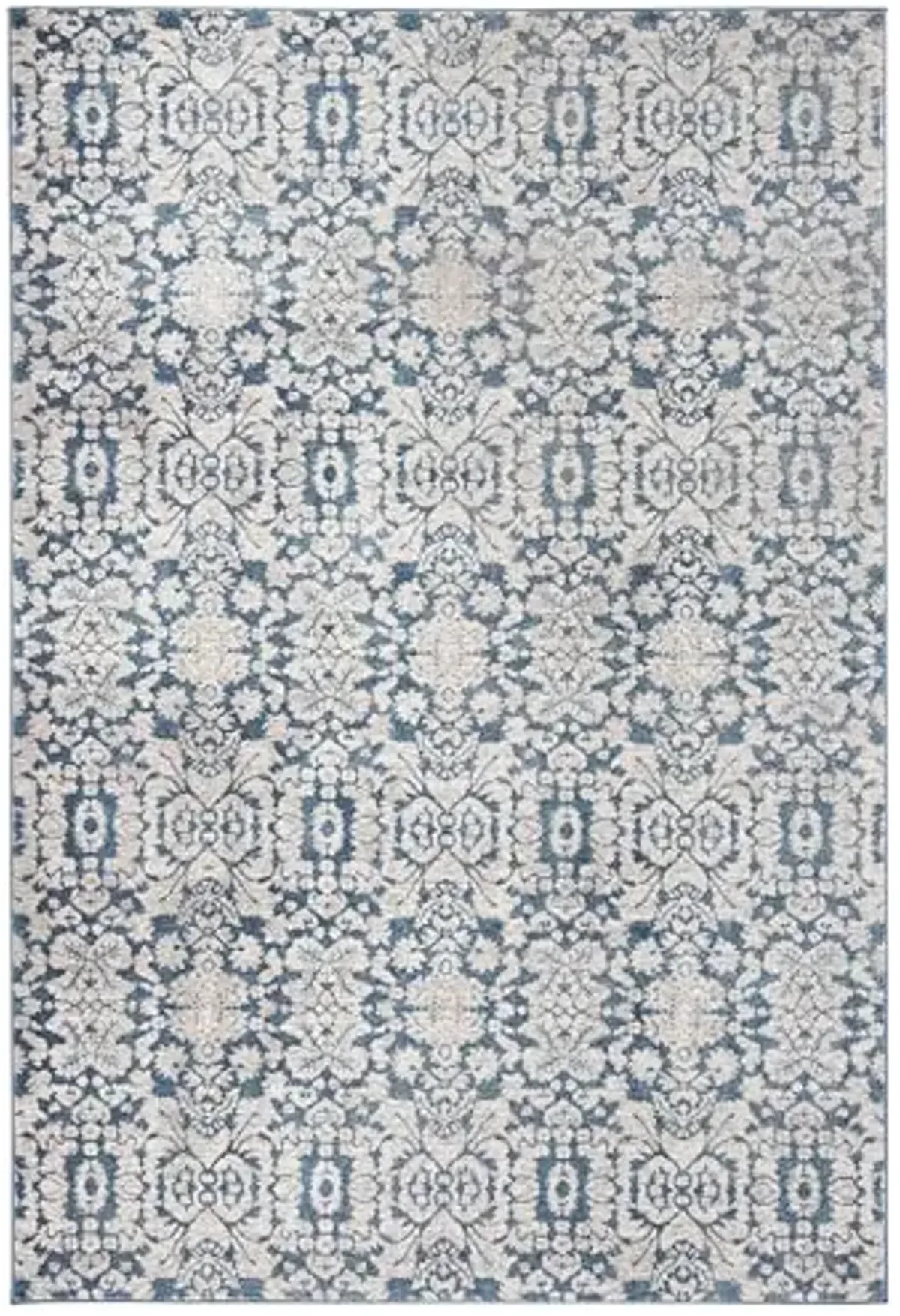 SAFAVIEH Sofia Collection Area Rug - 6'7" x 9'2", Blue & Beige, Vintage Oriental Distressed Design, Non-Shedding & Easy Care, Ideal for High Traffic Areas in Living Room, Bedroom (SOF381C)
