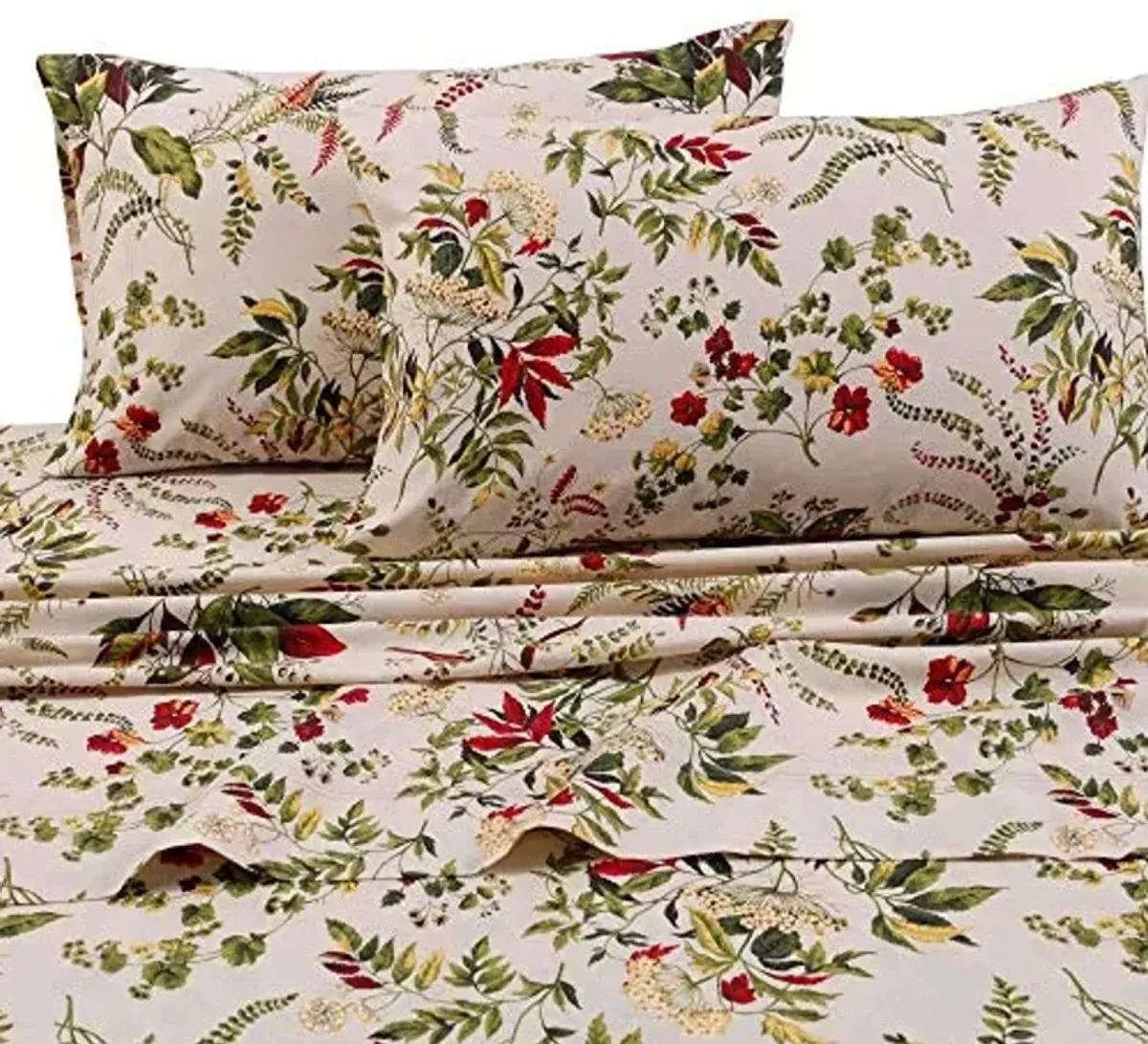 Tribeca Living Cotton Percale California King Size Bed Sheet Set, 300 Thread Count, Extra Deep Pockets, Multicolor
