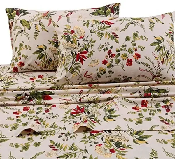 Tribeca Living Cotton Percale Twin XL Size Bed Sheet Set, 300 Thread Count, Extra Deep Pockets, Multicolor