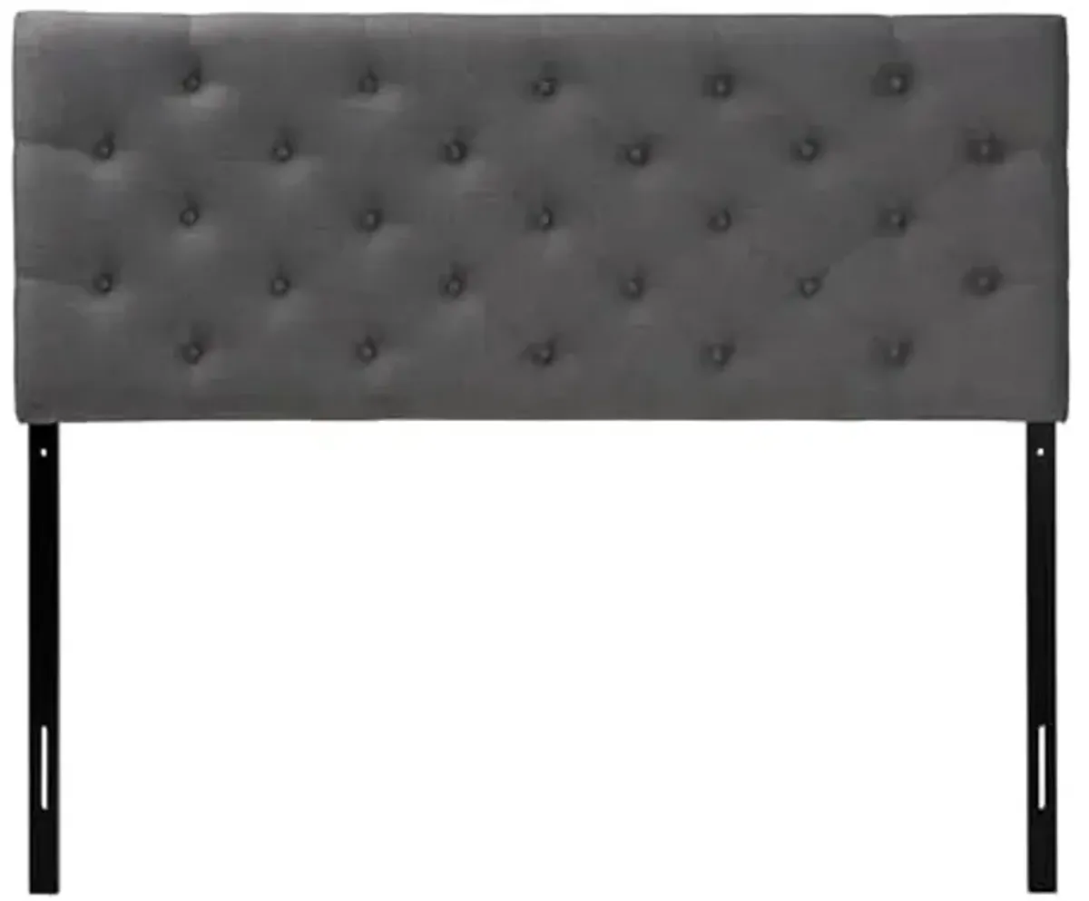 Baxton Studio Viviana Modern and Contemporary Grey Fabric Upholstered Button-Tufted Full Size Headboard