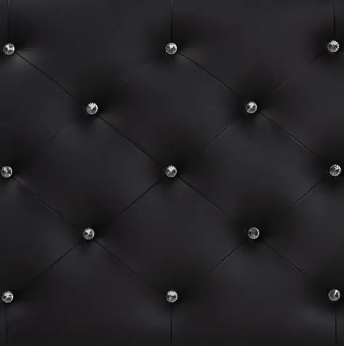 Baxton Studio Viviana Modern & Contemporary Faux Leather Upholstered Button Tufted Headboard, Queen, Black