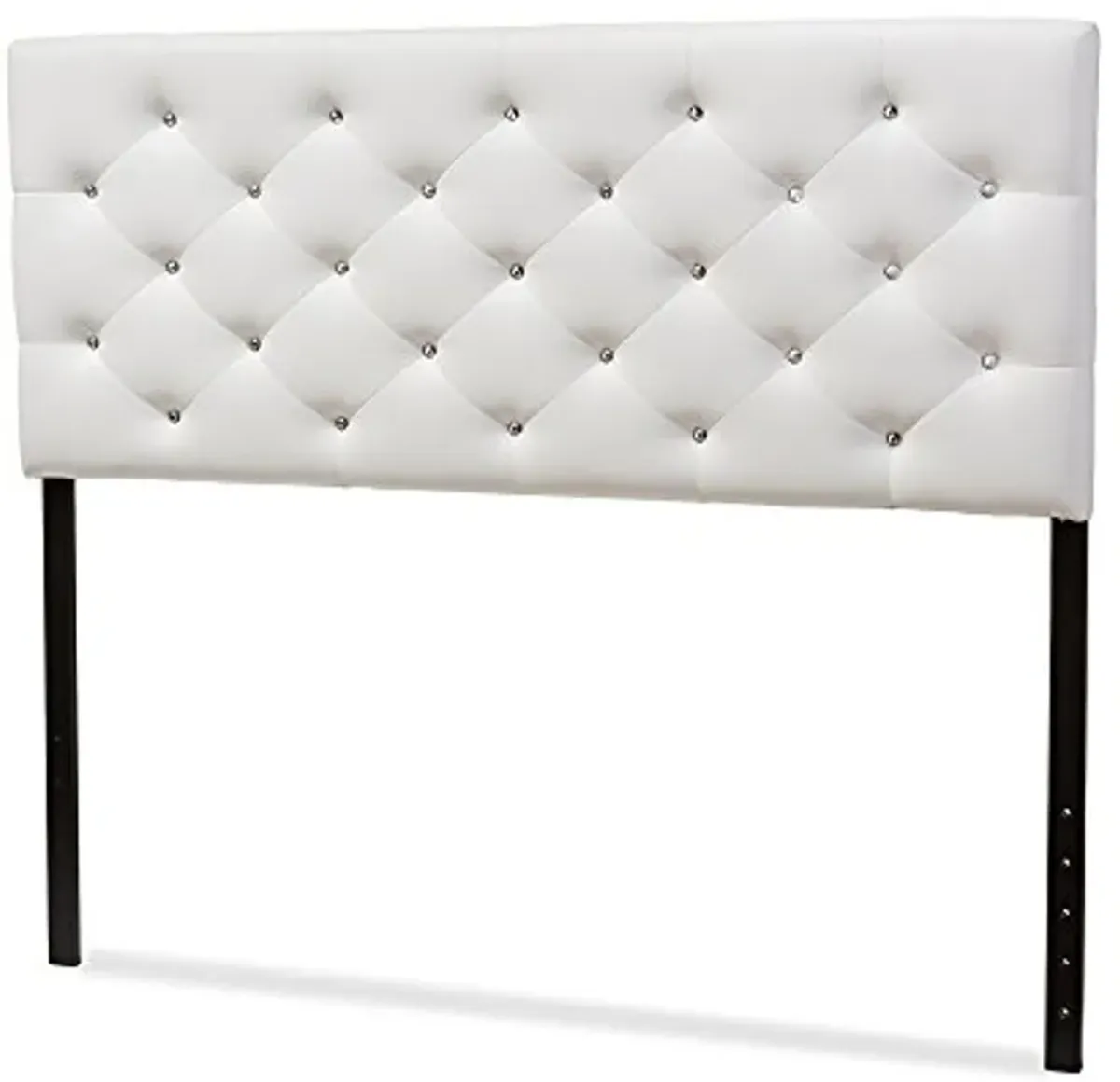 Baxton Studio Viviana Modern and Contemporary White Faux Leather Upholstered Button-Tufted Full Size Headboard