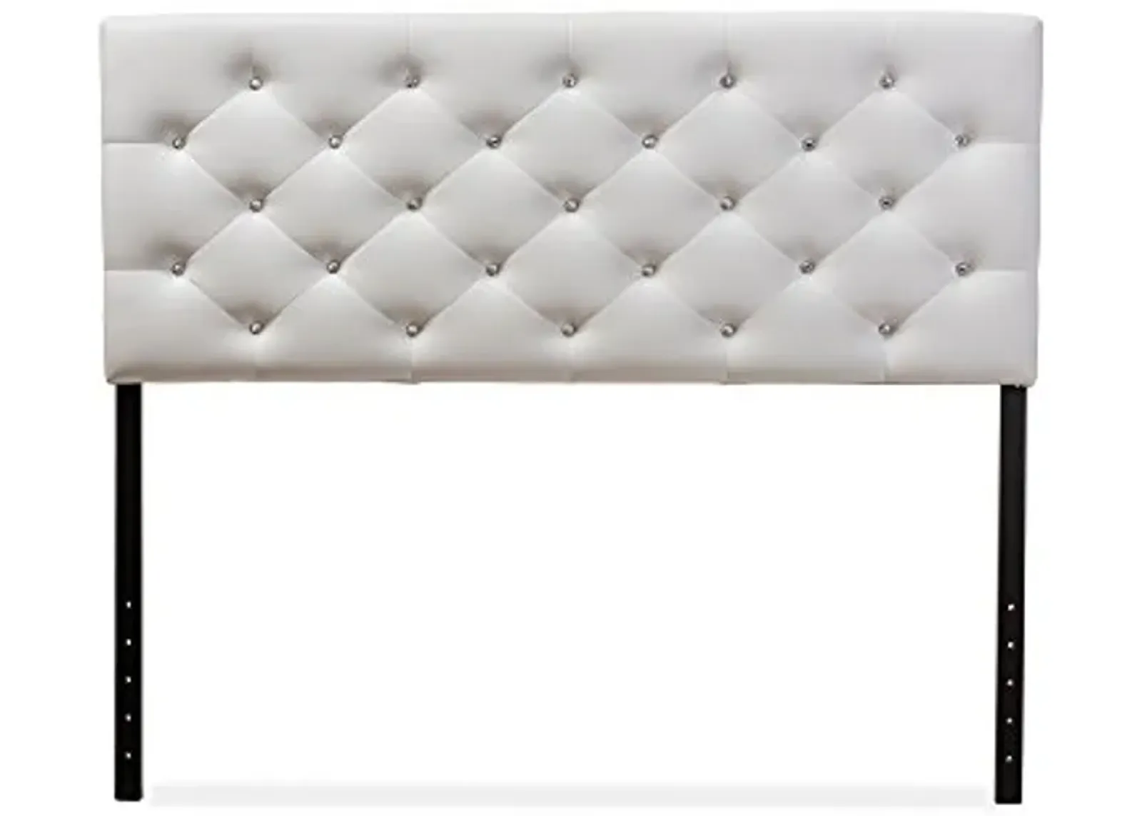 Baxton Studio Viviana Modern and Contemporary White Faux Leather Upholstered Button-Tufted Full Size Headboard