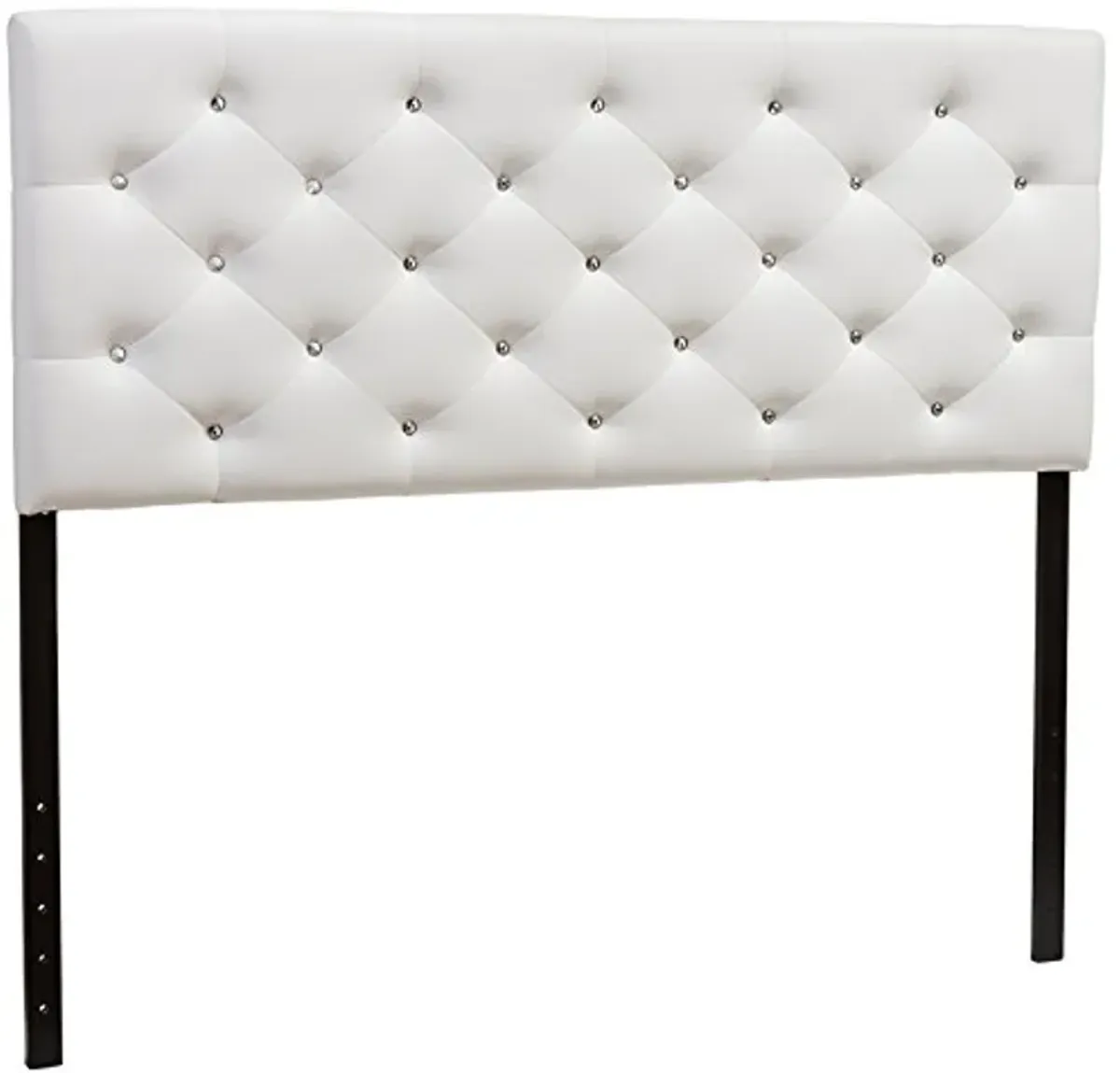 Baxton Studio Viviana Modern and Contemporary White Faux Leather Upholstered Button-Tufted Full Size Headboard