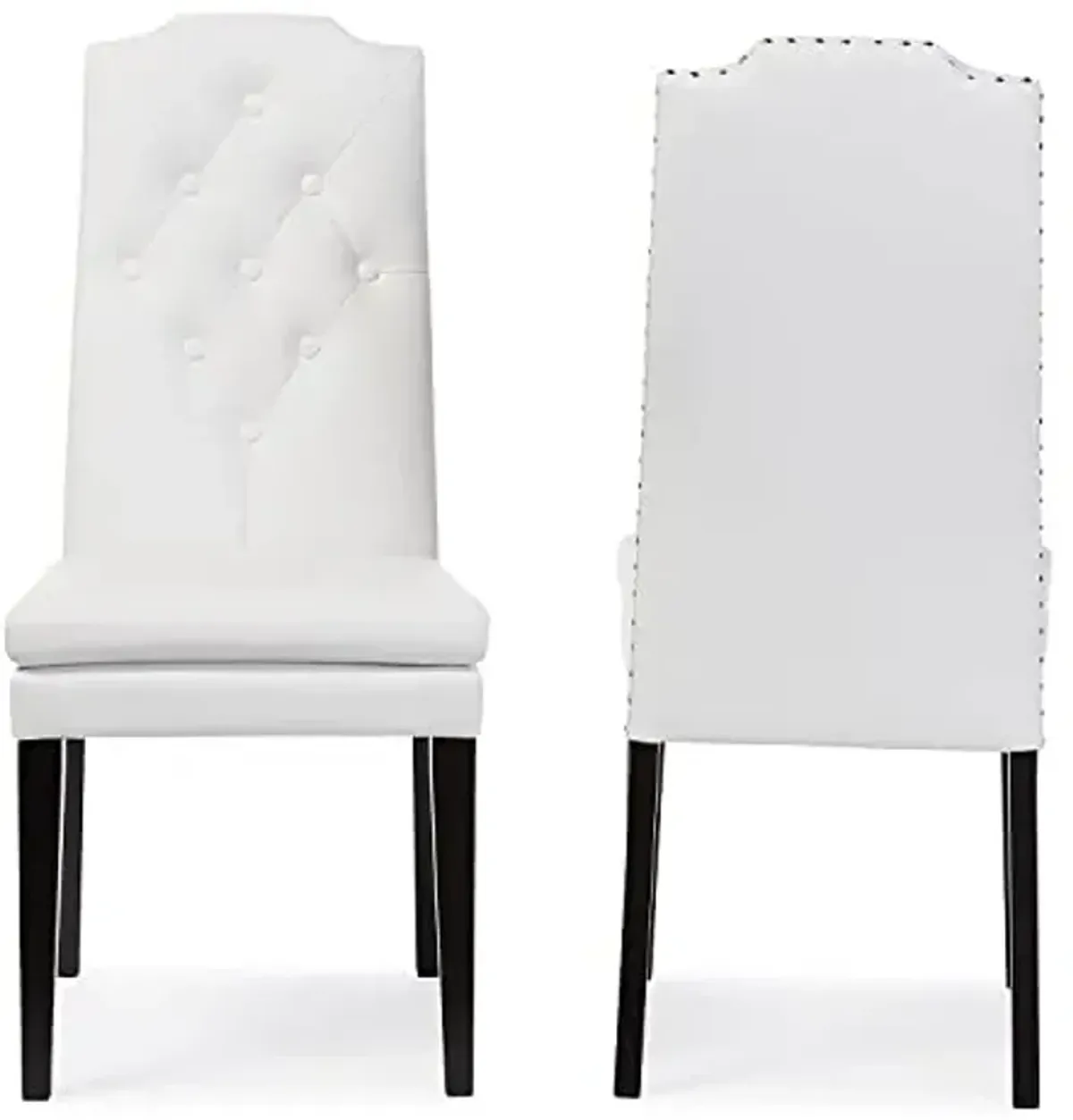 Baxton Studio Dylin Button-Tufted Nail Heads Trim Set of 2 Dining Chair