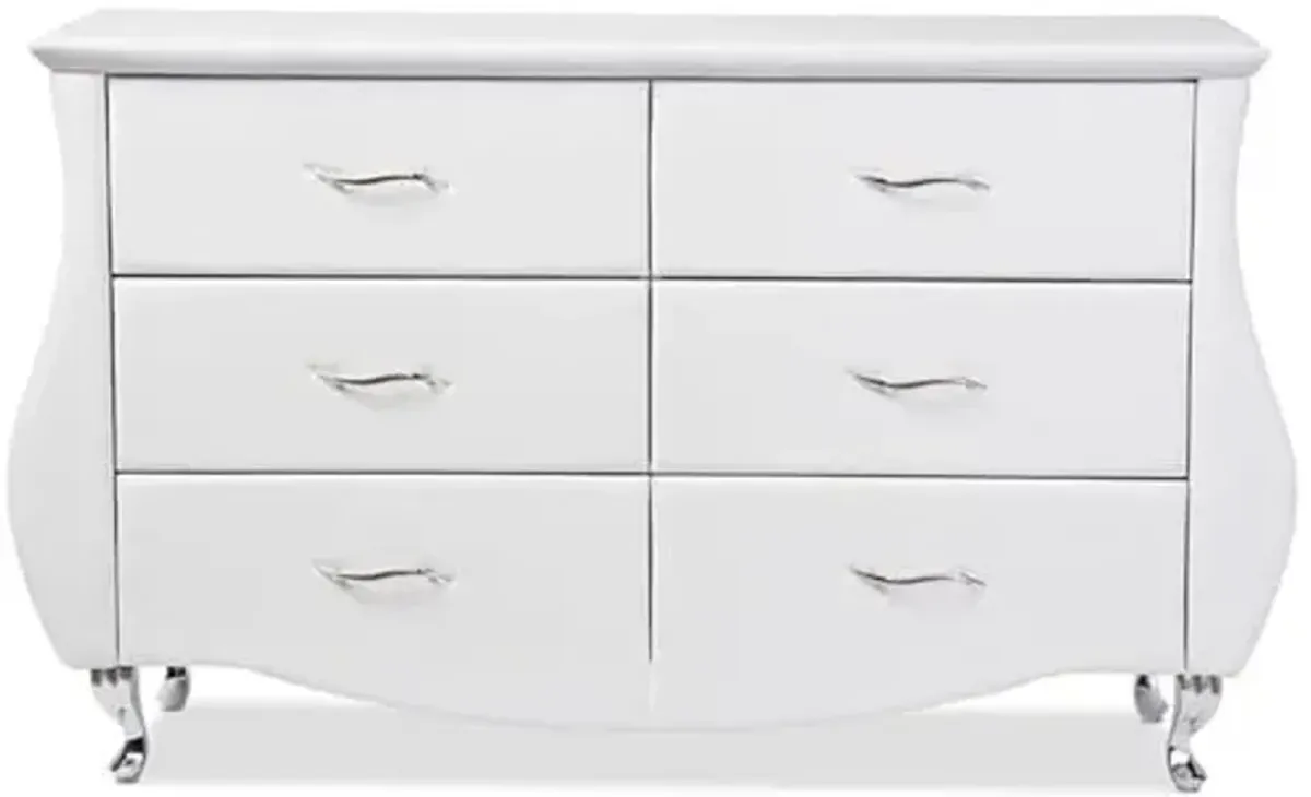 Baxton Studio BBT2039-White-Dresser Dressers, Medium, White