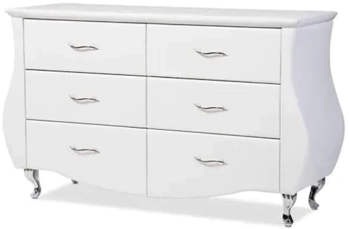 Baxton Studio BBT2039-White-Dresser Dressers, Medium, White