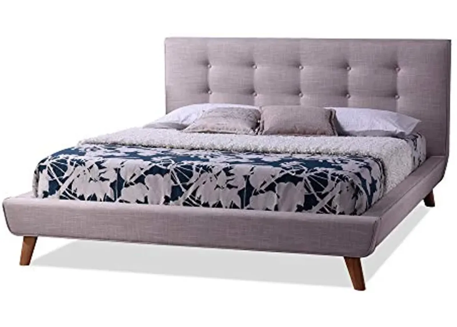 Baxton Studio Jonesy Platform Bed, Full, Beige