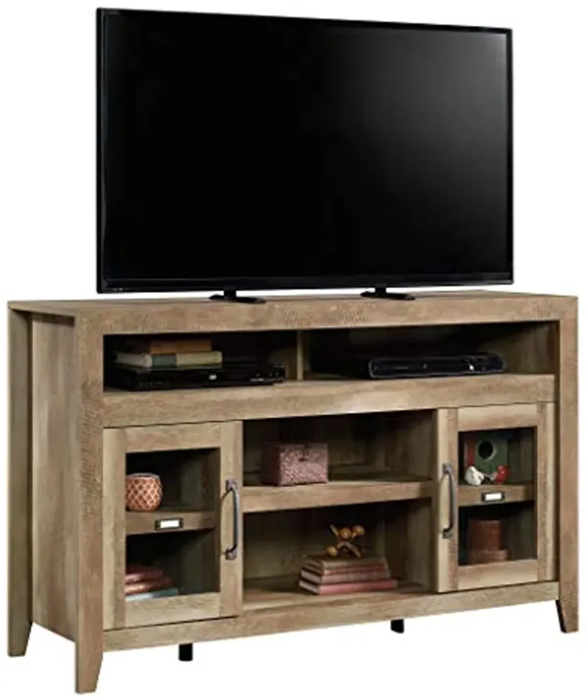 Sauder Dakota Pass Entertainment/Fireplace Credenza, For TV's up to 60", Craftsman Oak finish