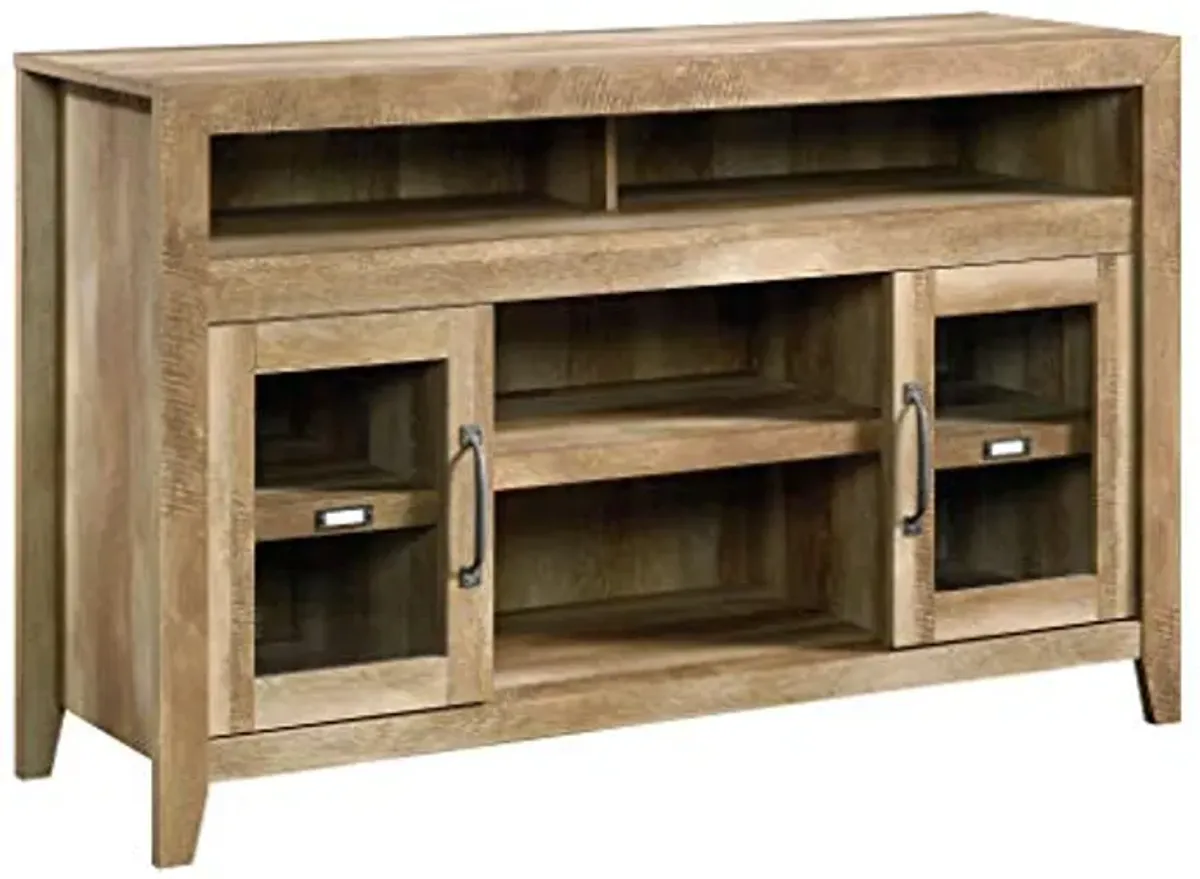 Sauder Dakota Pass Entertainment/Fireplace Credenza, For TV's up to 60", Craftsman Oak finish