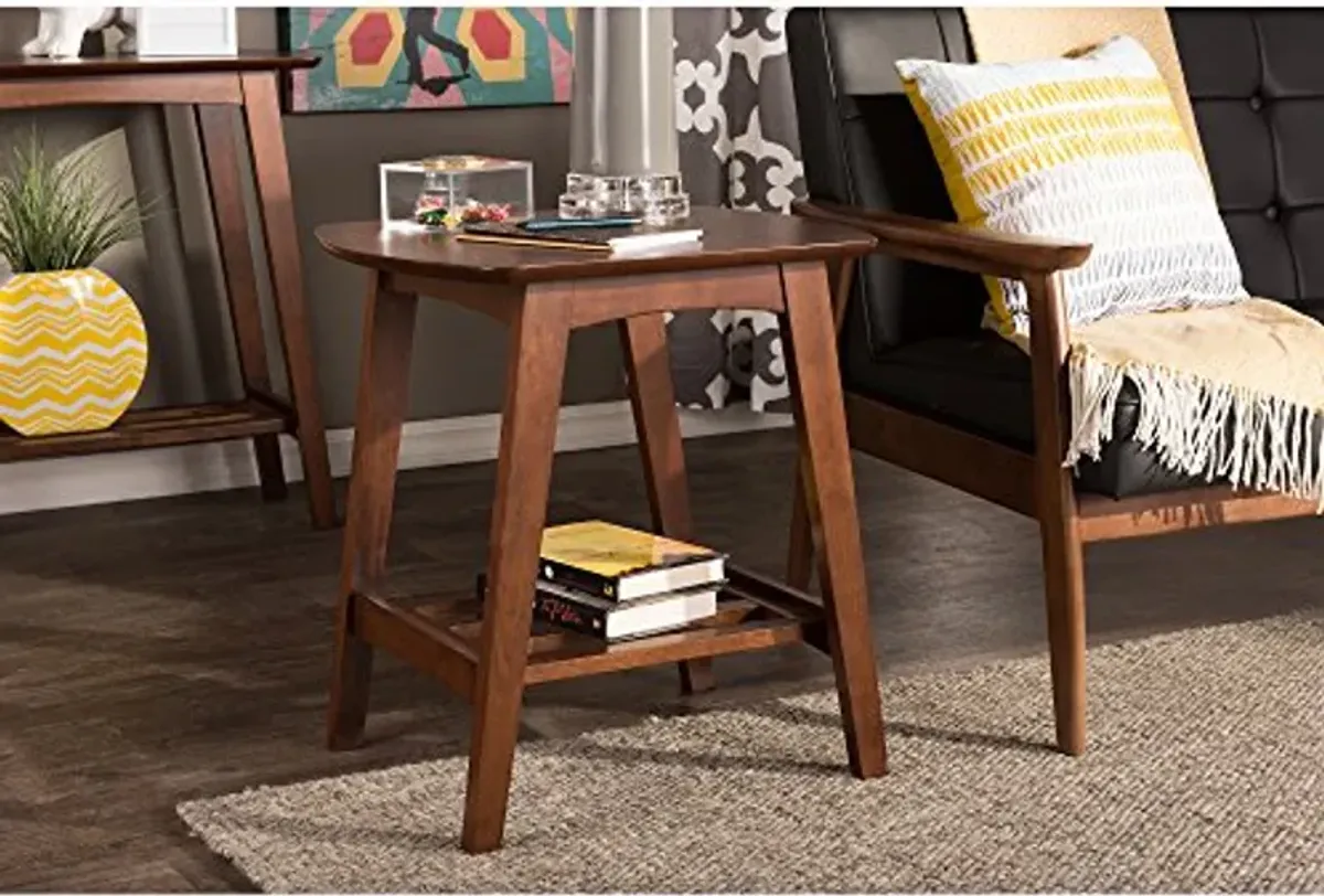 Baxton Studio Sacramento Mid-Century Modern Scandinavian Style End Table, Dark Walnut