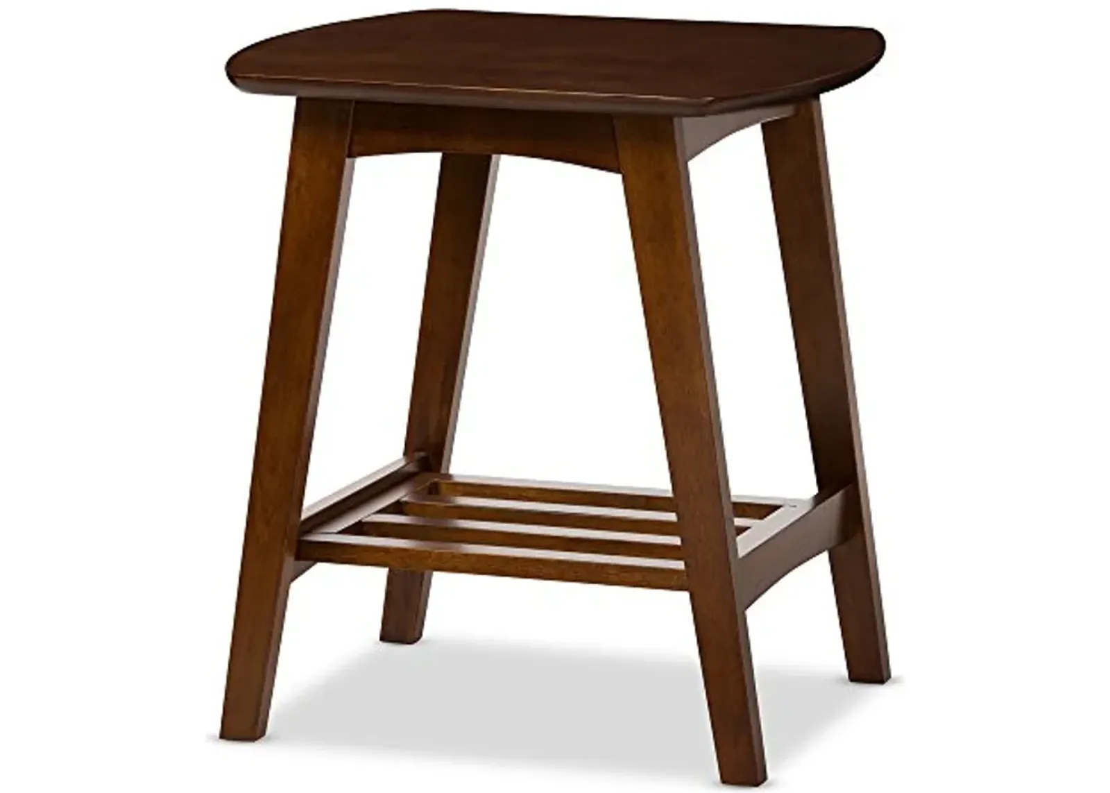 Baxton Studio Sacramento Mid-Century Modern Scandinavian Style End Table, Dark Walnut