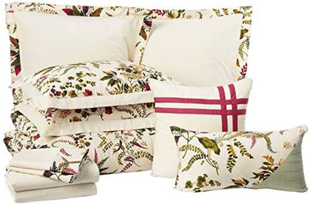 Tribeca Living 12 Piece Bed in A Bag, 100% Cotton Bedding Set Includes Oversized Comforter, Two Shams, Decorative Cushions, Deep Pocket Sheets and Skirt, Queen, Maui