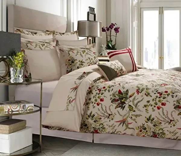 Tribeca Living 12 Piece Bed in A Bag, 100% Cotton Bedding Set Includes Oversized Comforter, Two Shams, Decorative Cushions, Deep Pocket Sheets and Skirt, Full Size, Maui