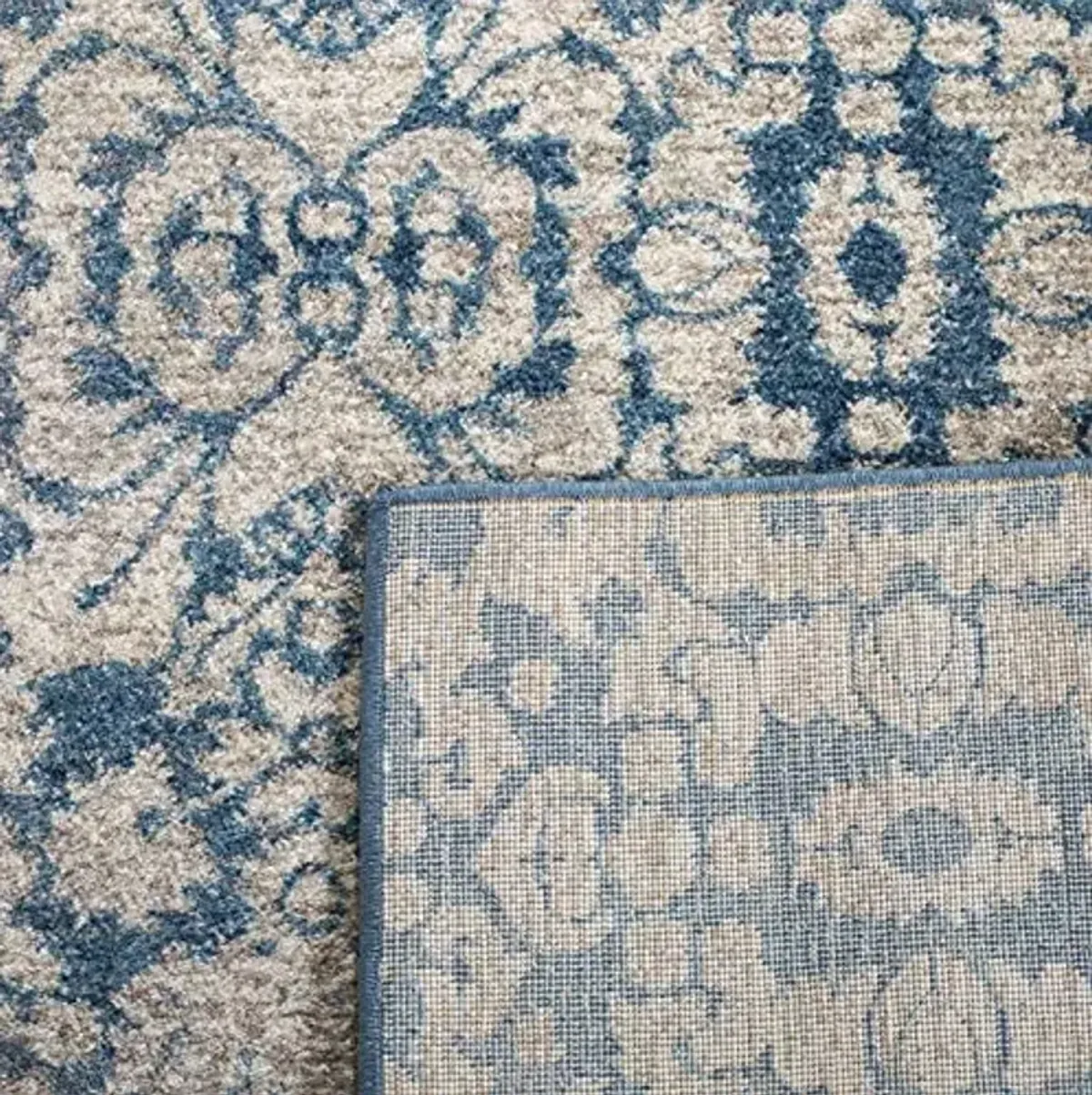 SAFAVIEH Sofia Collection 8' x 11' Blue / Beige SOF381C Vintage Oriental Distressed Non-Shedding Living Room Bedroom Dining Home Office Area Rug