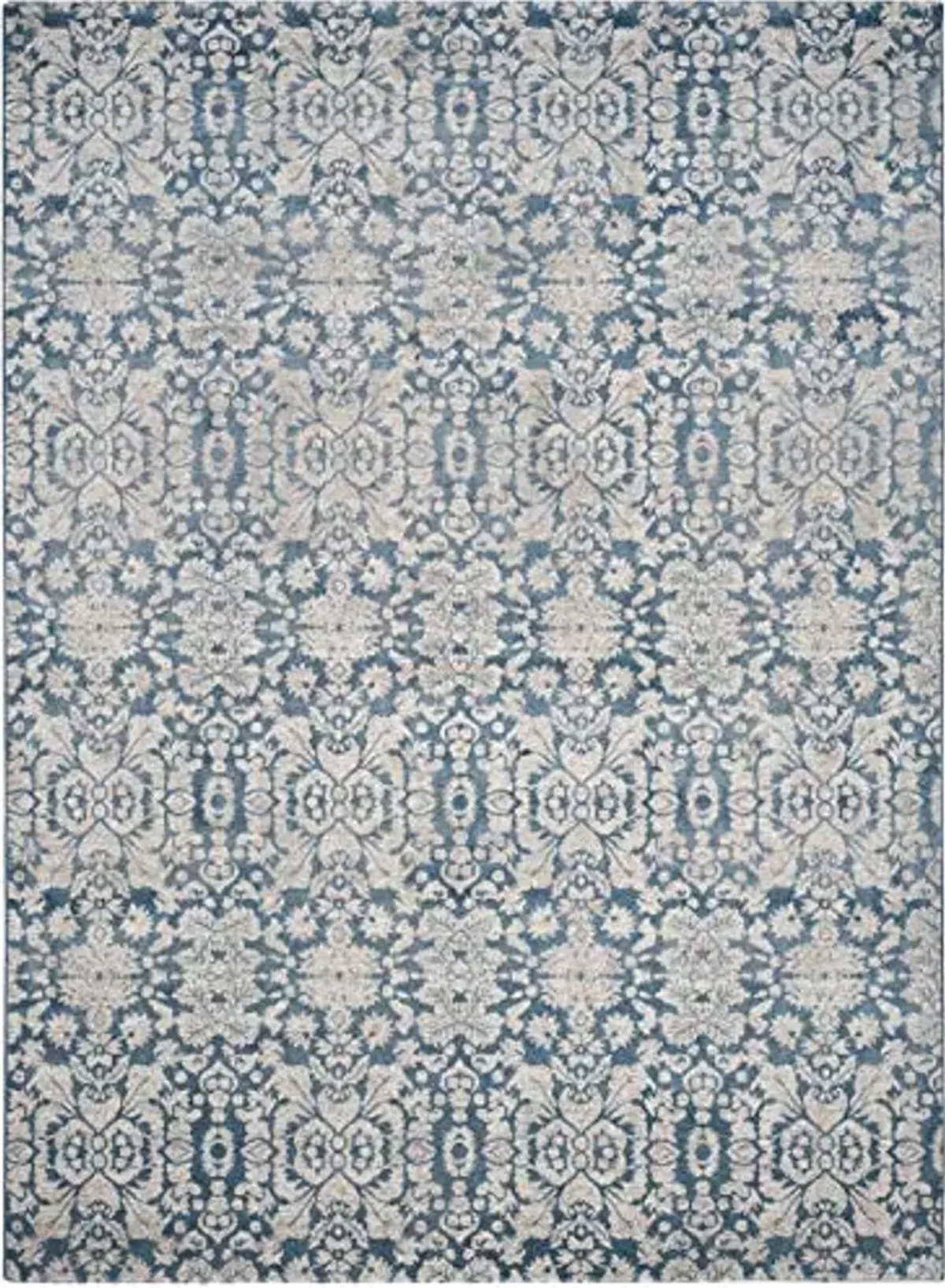 SAFAVIEH Sofia Collection 8' x 11' Blue / Beige SOF381C Vintage Oriental Distressed Non-Shedding Living Room Bedroom Dining Home Office Area Rug