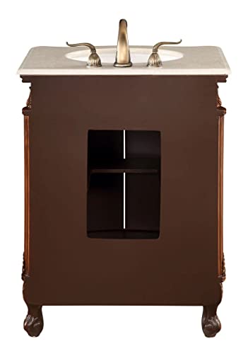 Elegant Lighting & Furniture Vanity Cabinet 2 Door 27"x21"x35" Brown