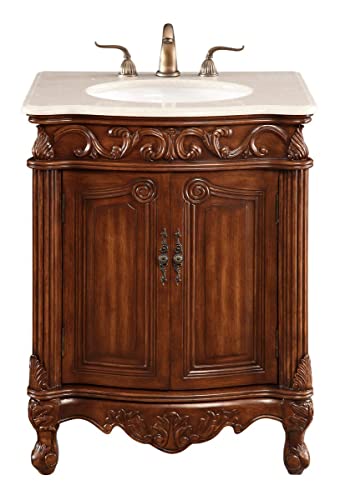 Elegant Lighting & Furniture Vanity Cabinet 2 Door 27"x21"x35" Brown