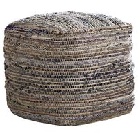 Signature Design by Ashley Absalom Hemp Pouf, 16 x 16 Inches, Multicolored